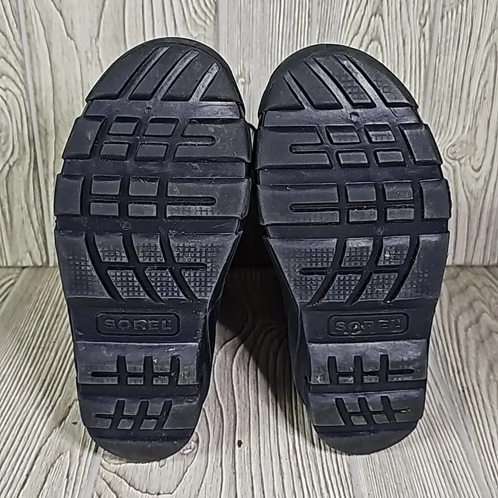 Sorel Flurry Toddler Blue Black Lined Snow Boots Kids Size 4